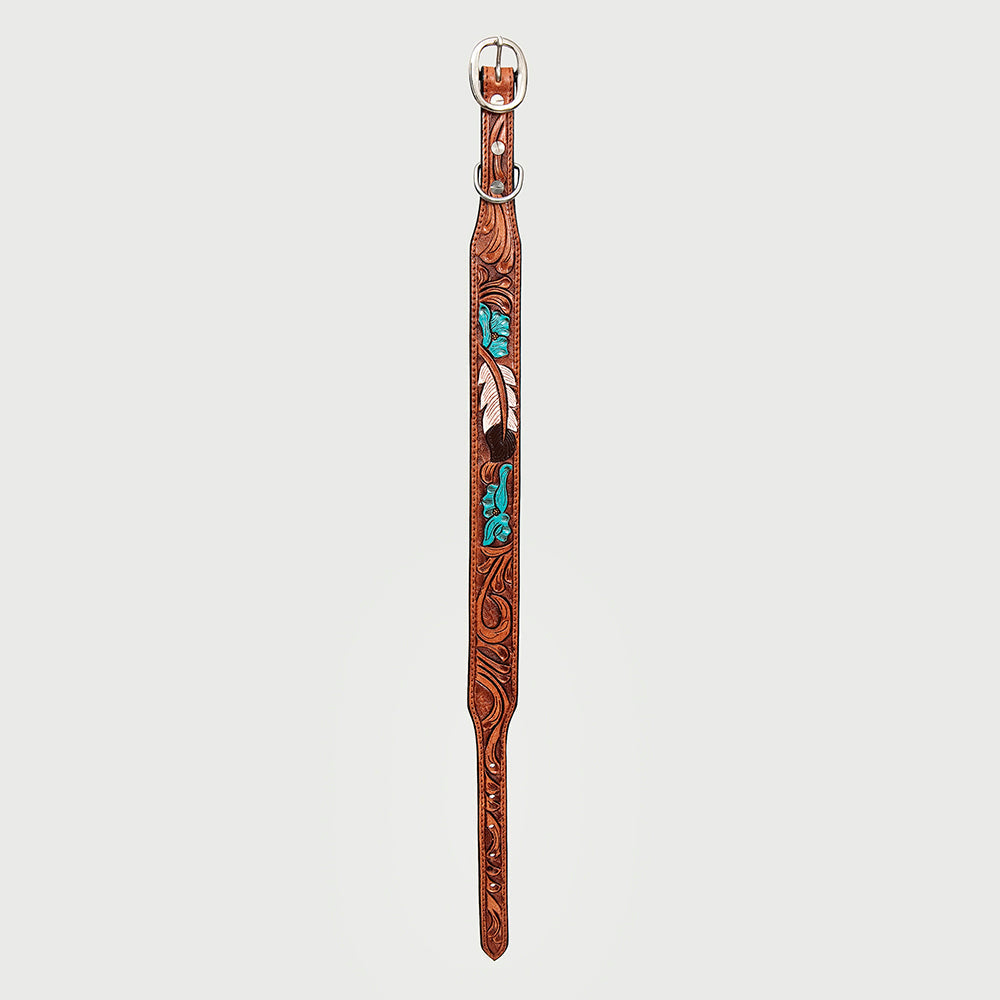 HILASON Western Genuine Leather Heavy Duty Hand Painted Dog Collar