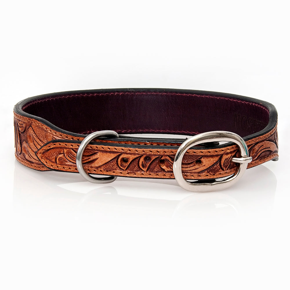 HILASON Western Genuine Leather Heavy Duty Hand Painted Dog Collar