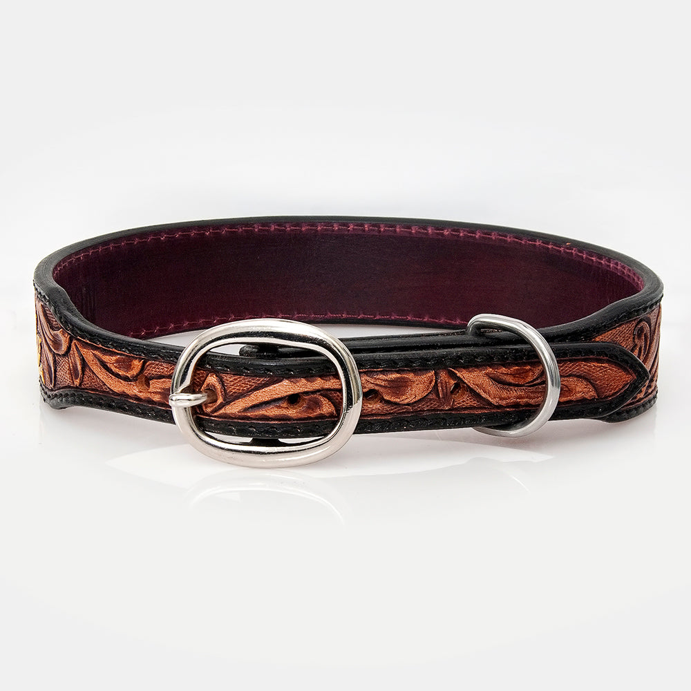 HILASON Western Genuine Leather Heavy Duty Hand Painted Dog Collar