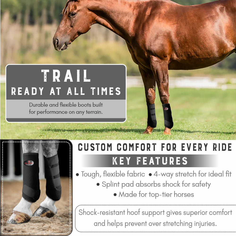 HILASON L M S Horse Front Rear Hind Leg Sport Boot 2 Pack | 4 Pack | Horse Leg Boots