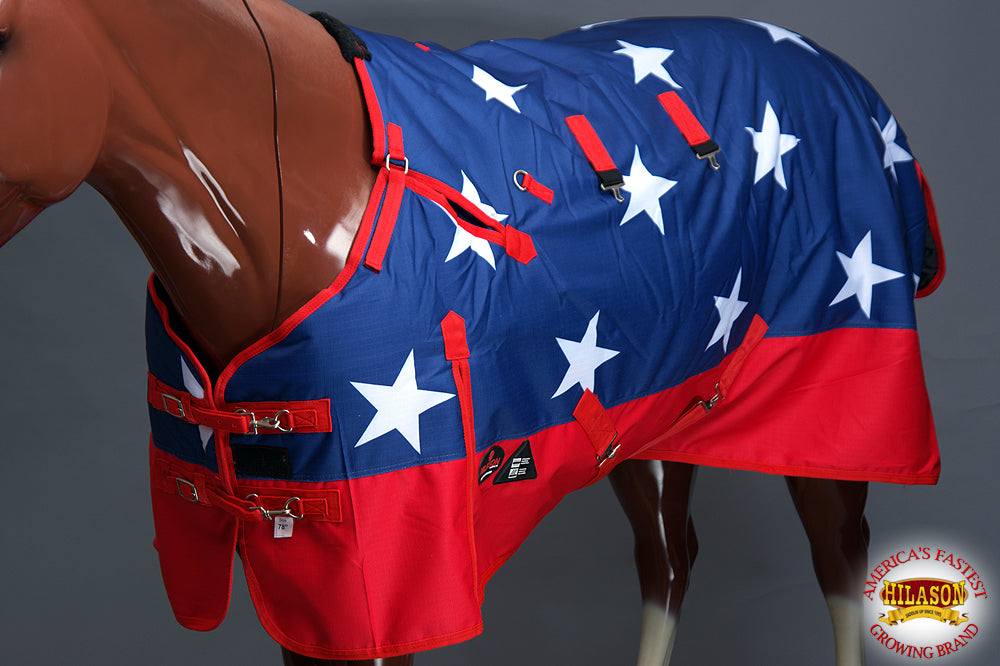 Hilason 600D Winter Waterproof Miniature Horse Turnout Blanket US Flag