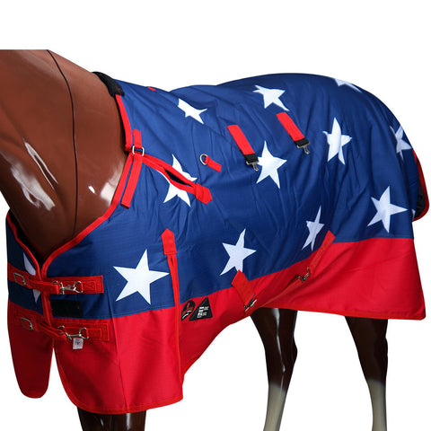 Hilason 600D Winter Waterproof Pony Horse Turnout Blanket US Flag