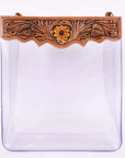 American Darling ADBGL121 Clear Bag Hand Tooled Genuine Leather Women Bag Western Handbag Purse