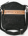 American Darling ADBG840 Crossbody Hand Tooled Embossed Genuine Leather Genuine Leather Women Bag Western Handbag Purse