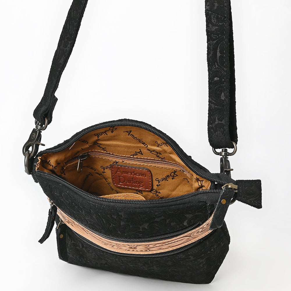American Darling ADBG840 Crossbody Hand Tooled Embossed Genuine Leather Genuine Leather Women Bag Western Handbag Purse