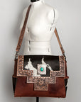 ADBG842B American Darling Hand Tooled Hair On Genuine Leather Women Bag Western Handbag Purse