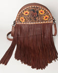 American Darling ADBG846 Canteen Hand Tooled Genuine Leather Women Bag Western Handbag Purse
