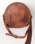 American Darling ADBG846 Canteen Hand Tooled Genuine Leather Women Bag Western Handbag Purse