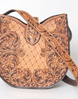 American Darling ADBG848 Hobo Hand Tooled Genuine Leather Women Bag Western Handbag Purse