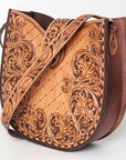 American Darling ADBG848 Hobo Hand Tooled Genuine Leather Women Bag Western Handbag Purse