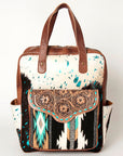 American Darling Backpack Saddle Blanket Hair On Genuine Leather Western Women Bag Handbag Purse | for Laptop School