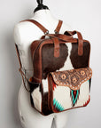 American Darling Backpack Saddle Blanket Hair On Genuine Leather Western Women Bag Handbag Purse | for Laptop School