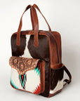 American Darling Backpack Saddle Blanket Hair On Genuine Leather Western Women Bag Handbag Purse | for Laptop School