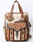 ADBG849E American Darling Hand Tooled Saddle Blanket Hair On Genuine Leather Women Bag Western Handbag Purse