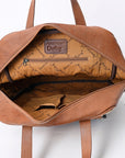 ADBG849E American Darling Hand Tooled Saddle Blanket Hair On Genuine Leather Women Bag Western Handbag Purse