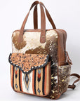 ADBG849E American Darling Hand Tooled Saddle Blanket Hair On Genuine Leather Women Bag Western Handbag Purse
