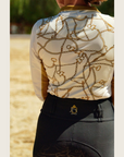 White Print Riding Shirt
