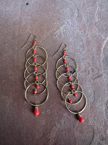 The Golden Collection: Handmade Coral Beaded Earrings