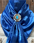 35X35" Solid Electric Blue Wild Rag / Scarf WRS17 - Western Concho Wild Rag Slides - Assorted