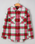 Plaid Flannel Buttoned Christmas Shacket