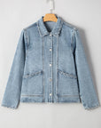 Brooklyn Scallop Trim Button Up Denim Jacket