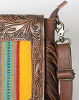 ADBG852C American Darling Hand Tooled Saddle Blanket Hair On Genuine Leather Women Bag Western Handbag Purse