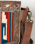 ADBG852E American Darling Hand Tooled Saddle Blanket Hair On Genuine Leather Women Bag Western Handbag Purse