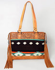ADBG855B American Darling Hand Tooled Saddle Blanket Genuine Leather Women Bag Western Handbag Purse