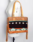 ADBG855B American Darling Hand Tooled Saddle Blanket Genuine Leather Women Bag Western Handbag Purse