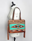 ADBG855D American Darling Hand Tooled Saddle Blanket Genuine Leather Women Bag Western Handbag Purse