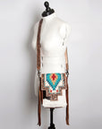 American Darling Cross Body Hand Tooled Saddle Blanket Hair On Genuine Leather Western Women Bag Handbag Purse Crossbody Cute