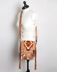 American Darling Cross Body Hand Tooled Saddle Blanket Hair On Genuine Leather Western Women Bag Handbag Purse Crossbody Cute