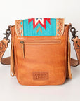 American Darling Cross Body Hand Tooled Saddle Blanket Hair On Genuine Leather Western Women Bag Handbag Purse Crossbody Cute