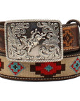3D W. Belt Boys Embossed Aztec Design Leather – Hilason