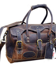 15”W x 10”H x 8”D Leather Duffle Bag 15 Inches