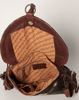 American Darling ADBGZ616A Messenger Hand Tooled Saddle Blanket Hair On Genuine Leather Women Bag Western Handbag Purse
