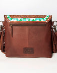 American Darling ADBGZ616B Messenger Hand Tooled Hair On Genuine Leather Women Bag Western Handbag Purse