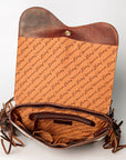 American Darling ADBGZ618 Messenger Hand Tooled Hair-On Genuine Leather Women Bag Western Handbag Purse