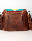 American Darling ADBGZ625 Messenger Hand Tooled Hair-On Genuine Leather Women Bag Western Handbag Purse