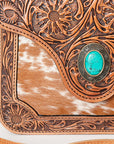 American Darling Small Crossbody Hand Tooled Hair On Genuine Leather Western Women Bag Handbag Purse | for Cute