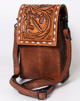 American Darling CELL PHONE HOLDER Hand Tooled Hair-on Genuine Leather women bag western handbag purse