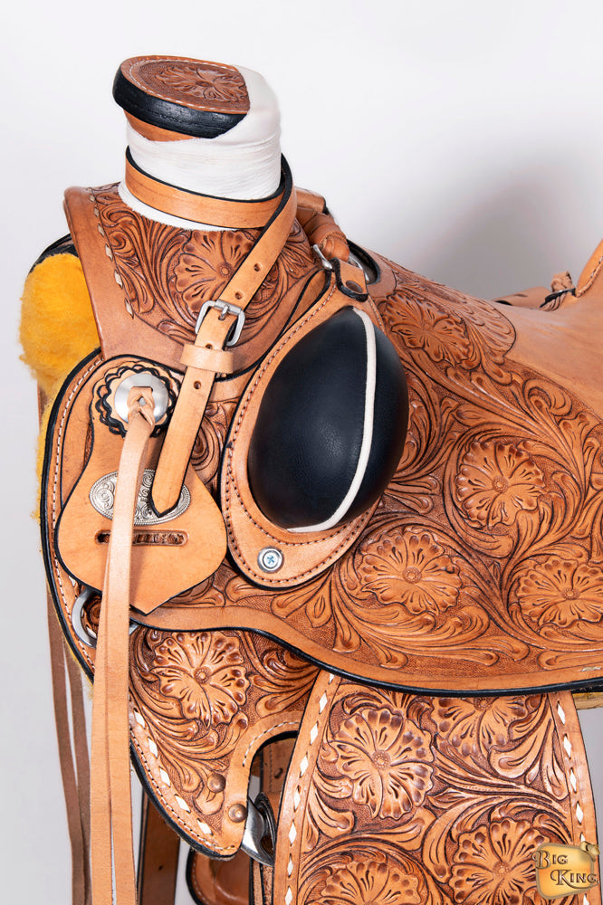 Western Horse Wade Buckstitch Saddle American Leather Trail Barrel Racing Hilason Antique Tan