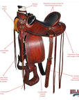 Western Horse Wade Saddle American Leather Ranch Roping Dark Brown Hilason