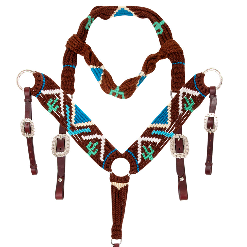 Hilason Horse 100% Wool Headstall Breast Collar Tack Woven Off White