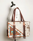 American Darling Hand Tooled Hair On Genuine Leather Women Bag Western Handbag Purse