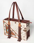 American Darling Hand Tooled Hair On Genuine Leather Women Bag Western Handbag Purse
