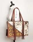 American Darling Hand Tooled Hair On Genuine Leather Women Bag Western Handbag Purse