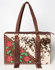 American Darling Hand Tooled Hair On Genuine Leather Women Bag Western Handbag Purse