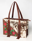 American Darling Hand Tooled Hair On Genuine Leather Women Bag Western Handbag Purse