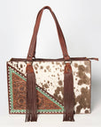 American Darling Hand Tooled Hair On Genuine Leather Women Bag Western Handbag Purse